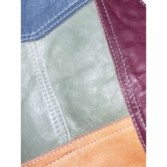 Kids Vintage Leather Sherpa Lining Snap Up Vest Size 8 - Picture 3 of 3